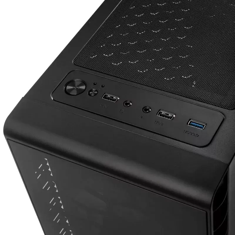 PC Midi Tower Kolink Observatory Lite — Melna, Rūdītais stikls, ATX/Micro-ITX, 3x120mm Priekšā, 1x120mm Aizmugurē, 190×400×440 mm