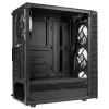 PC Midi Tower Kolink Observatory Lite — Melna, Rūdītais stikls, ATX/Micro-ITX, 3x120mm Priekšā, 1x120mm Aizmugurē, 190×400×440 mm
