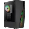 Aerocool WAVEBKV3 ATX PC korpuss, rūdīts stikls, 4x RGB ventilatori, melns