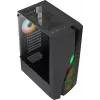 Aerocool WAVEBKV3 ATX PC korpuss, rūdīts stikls, 4x RGB ventilatori, melns