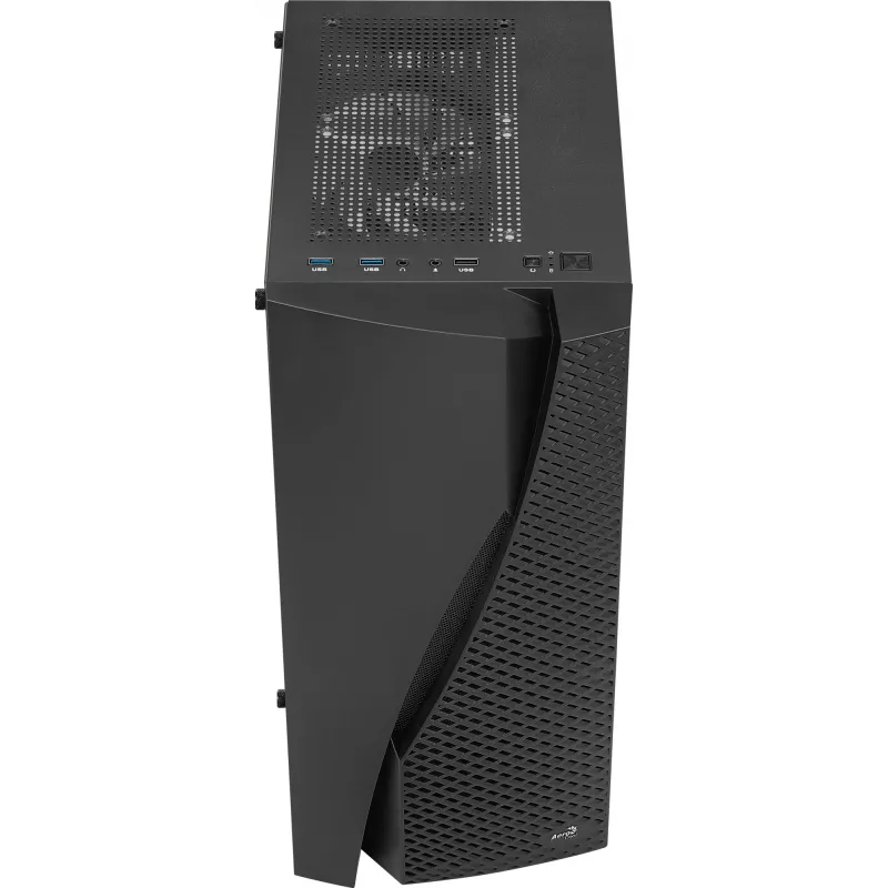 Aerocool WAVEBKV3 ATX PC korpuss, rūdīts stikls, 4x RGB ventilatori, melns