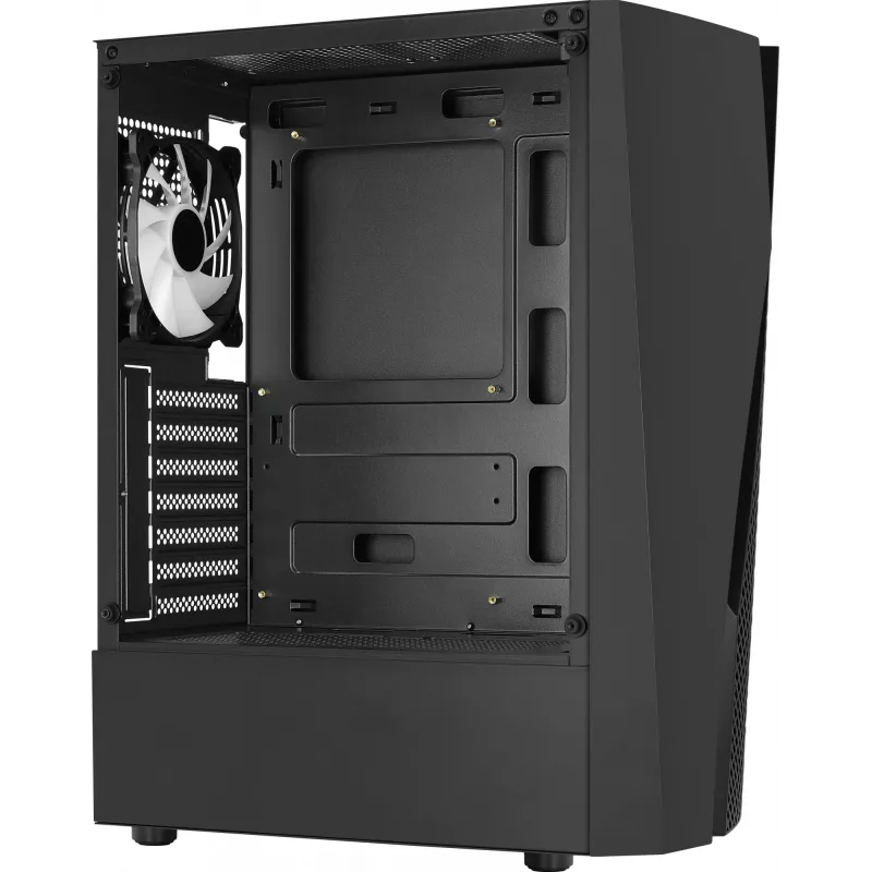 Aerocool WAVEBKV3 ATX PC korpuss, rūdīts stikls, 4x RGB ventilatori, melns