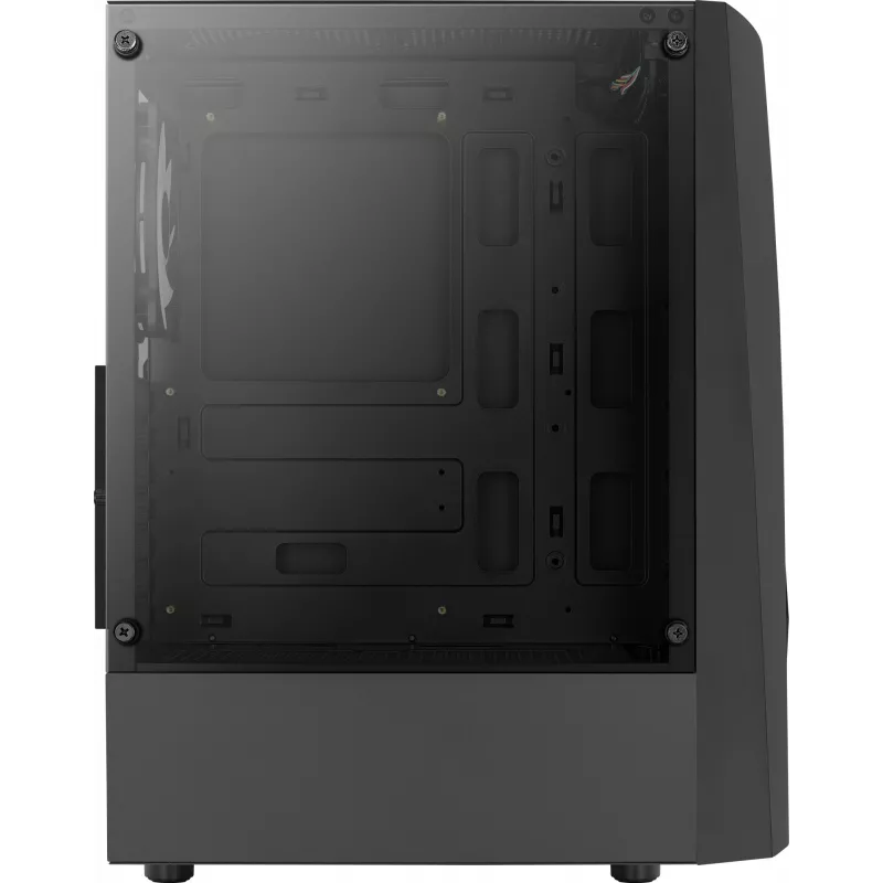 Aerocool WAVEBKV3 ATX PC korpuss, rūdīts stikls, 4x RGB ventilatori, melns