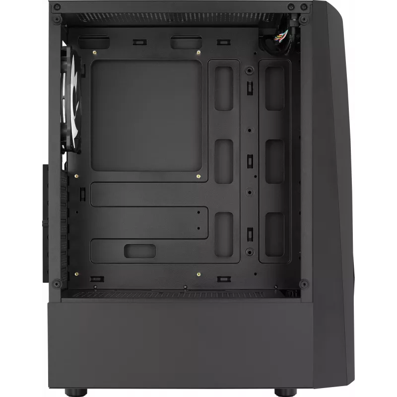 Aerocool WAVEBKV3 ATX PC korpuss, rūdīts stikls, 4x RGB ventilatori, melns