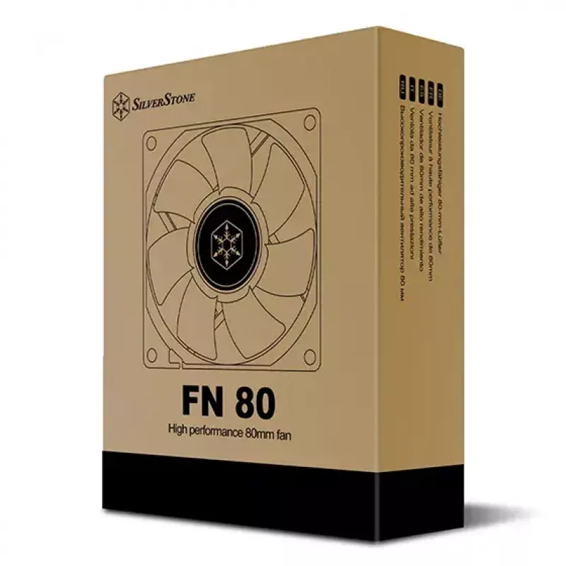 Ventilators Silverstone FN80 8 cm melns 27.81 cfm 1.86 mmH2O