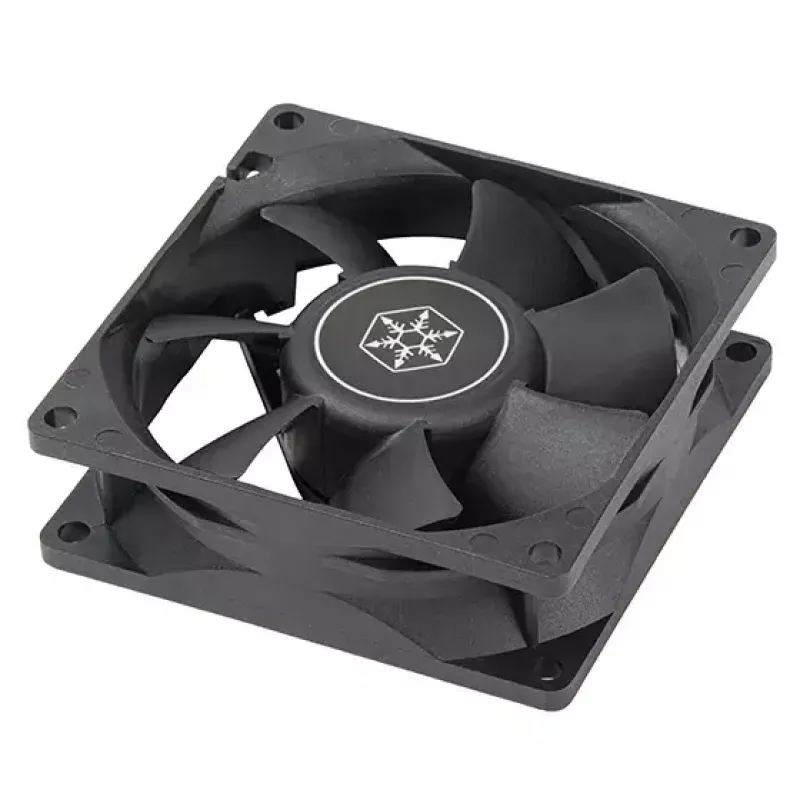 Ventilators Silverstone FN80 8 cm melns 27.81 cfm 1.86 mmH2O