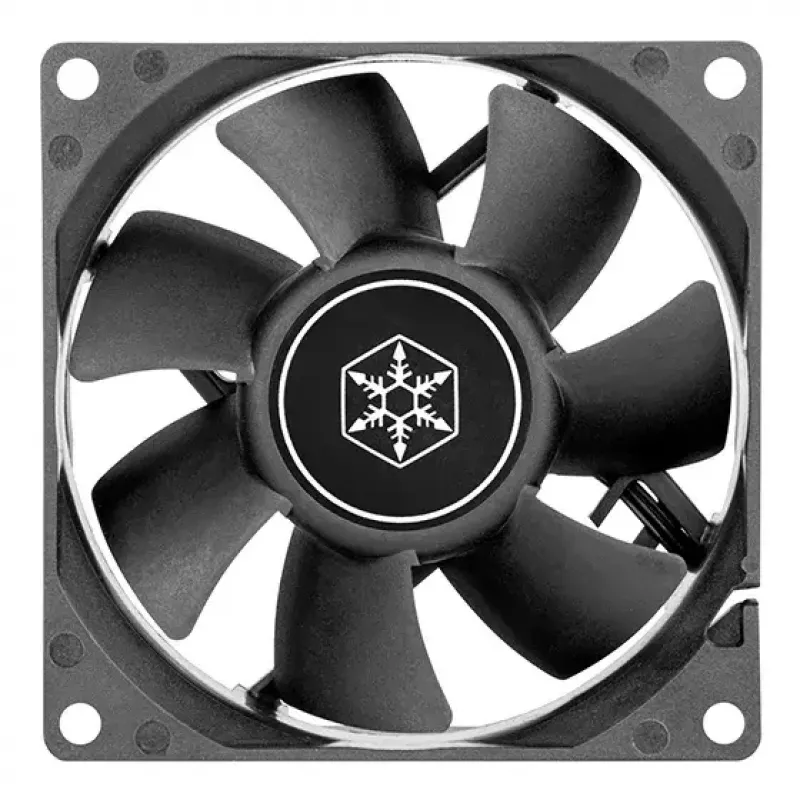 Ventilators Silverstone FN80 8 cm melns 27.81 cfm 1.86 mmH2O