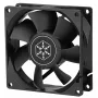 Ventilators Silverstone FN80 8 cm melns 27.81 cfm 1.86 mmH2O
