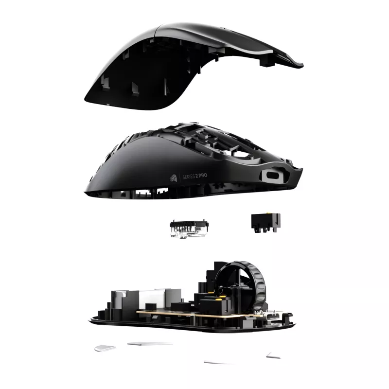 Bezvadu spēļu pele GLORIOUS Series 2 PRO (labās rokas) — 26 000 DPI, RF bezvadu + USB‑C, 4K/8K Hz, 6 pogas, Melna