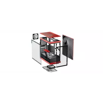 PC korpuss HYTE Y40 Midi Tower melns, sarkans