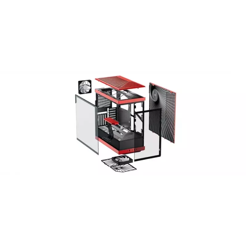 PC korpuss HYTE Y40 Midi Tower melns, sarkans