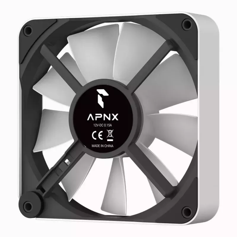 Ventilators APNX FP2-120 PWM ARGB Maksimālā gaisa plūsma 83,87 cfm Balts