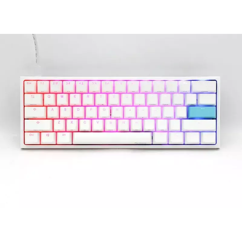 Ducky DKON2061ST tastatūra USB QWERTY US International balta mini mehāniskā RGB LED