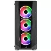 Aerocool PRISMBKV3 PC korpuss ATX melns 4 ventilatori ARGB priekšā sānos sānos rūdīta stikla