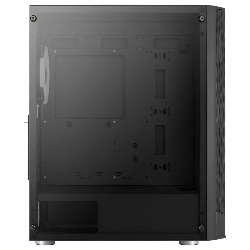 Aerocool PRISMBKV3 PC korpuss ATX melns 4 ventilatori ARGB priekšā sānos sānos rūdīta stikla