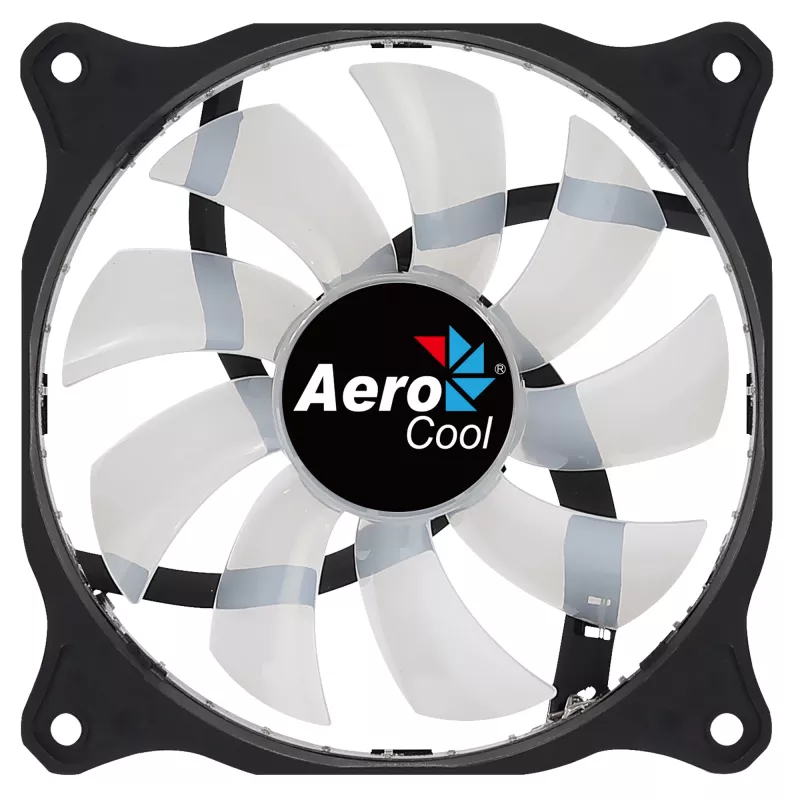 AEROCOOL COSMO12FRGB 120 mm datora korpusa ventilators, 1000 RPM, 15 gaismas diodes RGB, Molex savienotājs, 3,72 W, melns