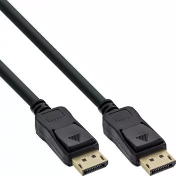 InLine DisplayPort kabelis, melns, ar zeltītiem kontaktiem, 3 m