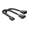 InLine PWM ventilatoru barošanas Y-kabelis, 4pin. 1M/2F, 0,15m