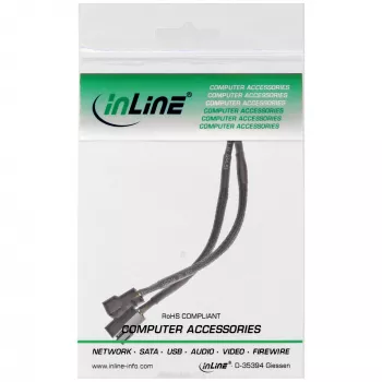 InLine PWM ventilatoru barošanas Y-kabelis, 4pin. 1M/2F, 0,15m