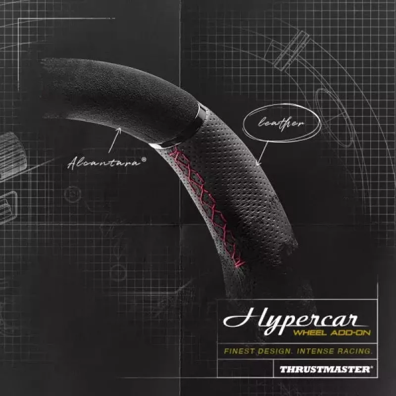 Thrustmaster Hypercar Wheel Add-On Melns, Sudrabs stūre PC, PlayStation 4, PlayStation 5, Xbox, Xbox One