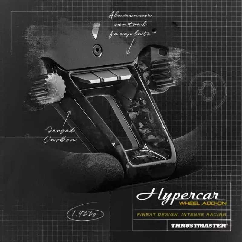 Thrustmaster Hypercar Wheel Add-On Melns, Sudrabs stūre PC, PlayStation 4, PlayStation 5, Xbox, Xbox One