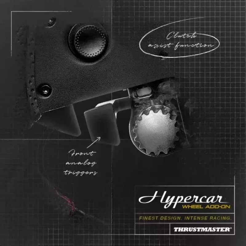 Thrustmaster Hypercar Wheel Add-On Melns, Sudrabs stūre PC, PlayStation 4, PlayStation 5, Xbox, Xbox One