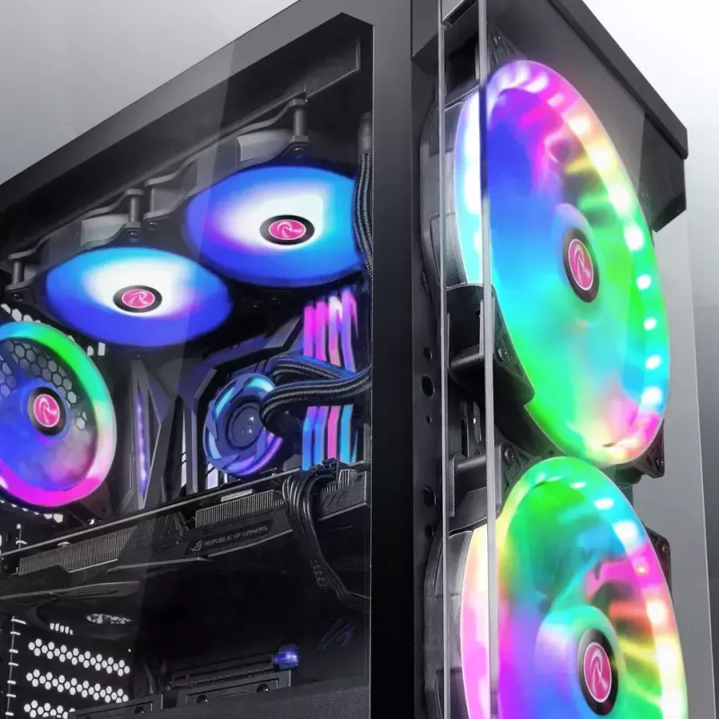 RAIJINTEK EOS 12 RBW ADD 120 mm hidrauliskā gultņa PWM ventilators, 2 gab., melns/baltss