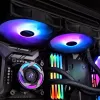 RAIJINTEK EOS 12 RBW ADD 120 mm hidrauliskā gultņa PWM ventilators, 2 gab., melns/baltss