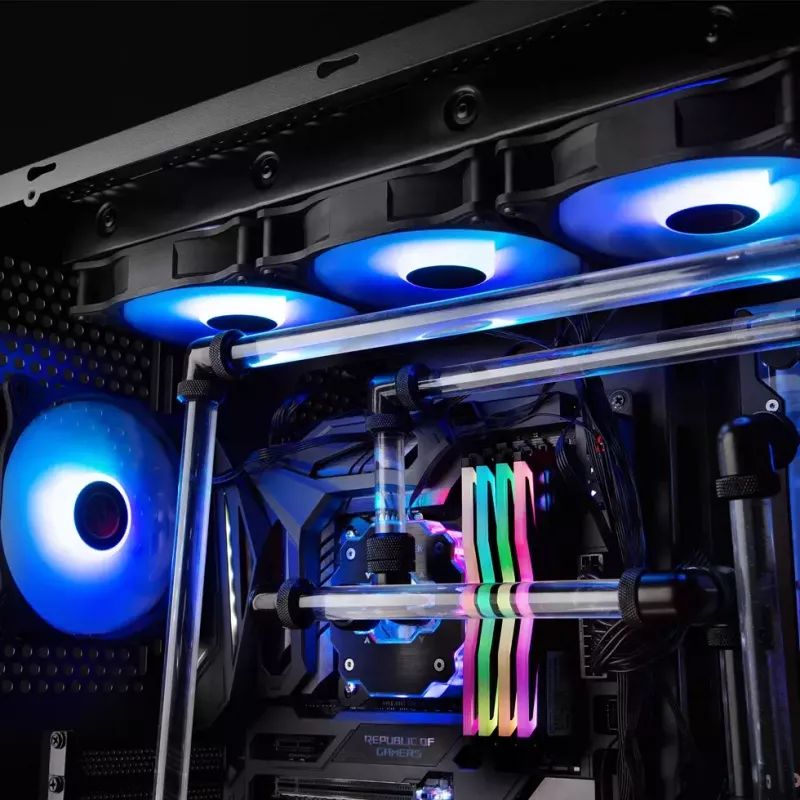 RAIJINTEK EOS 12 RBW ADD 120 mm hidrauliskā gultņa PWM ventilators, 2 gab., melns/baltss