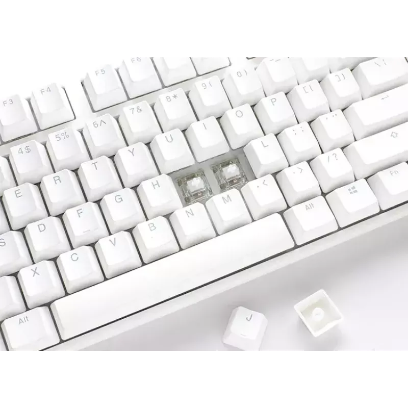 Ducky One 3 Classic Pure balta TKL spēļu tastatūra ar RGB LED, MX-Clear slēdžiem