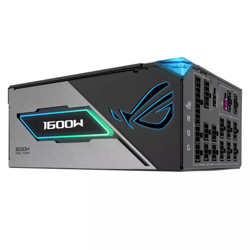 Barošanas bloks ASUS ROG THOR-1600T3-GAMING 1600 W, 80 PLUS Titanium, ATX 3.1, pilnībā modulārs, OLED displejs