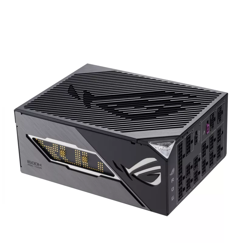 Barošanas bloks ASUS ROG THOR-1600T3-GAMING 1600 W, 80 PLUS Titanium, ATX 3.1, pilnībā modulārs, OLED displejs