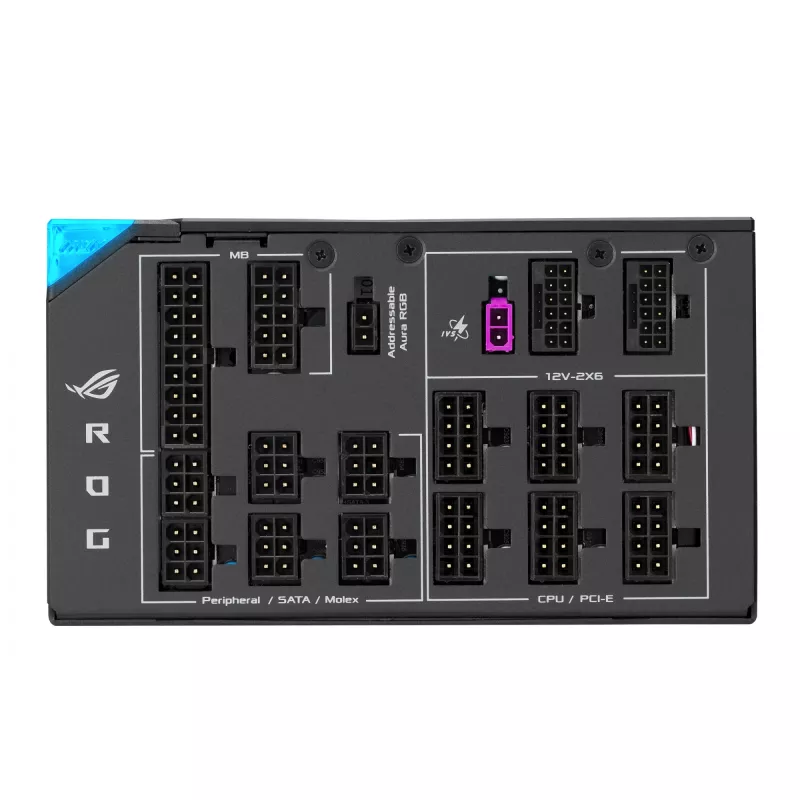 Barošanas bloks ASUS ROG THOR-1600T3-GAMING 1600 W, 80 PLUS Titanium, ATX 3.1, pilnībā modulārs, OLED displejs