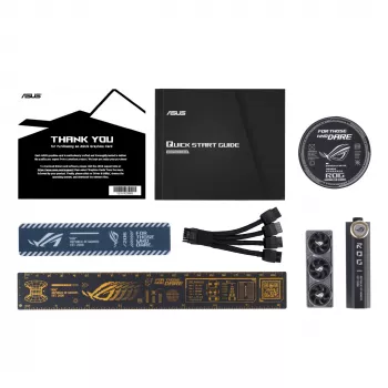 Grafikas karte ASUS GeForce RTX 5090 — 32 GB GDDR7, 512 bitu, PCIe 5.0, 4 ventilatori, 357,6×149,3×76 mm