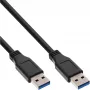 InLine USB 3.2 Gen 1 kabelis Type A vīr. / A vīr., melns, 2 m