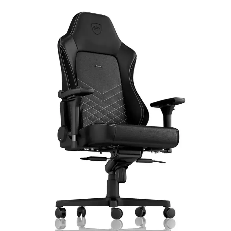 Spēļu krēsls noblechairs Hero PU Leather — polsterēts sēdeklis, polsterēta atzveltne, maksimālais augstums 137 cm, atzveltnes platums 57 cm