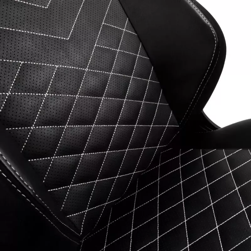 Spēļu krēsls noblechairs Hero PU Leather — polsterēts sēdeklis, polsterēta atzveltne, maksimālais augstums 137 cm, atzveltnes platums 57 cm