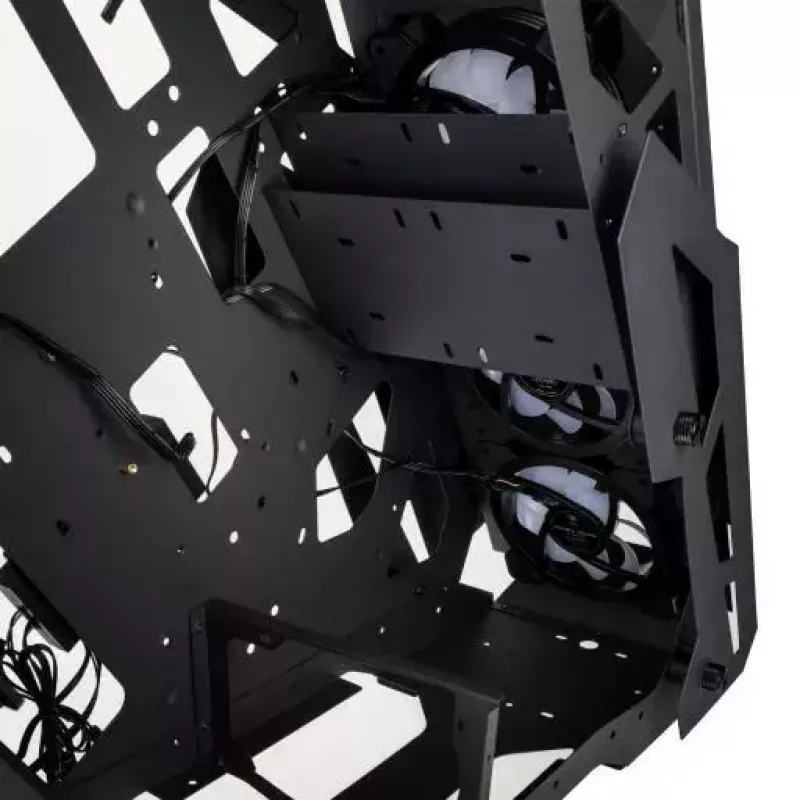 Datora korpuss Kolink Big Chungus Shredded Midi Tower melnā krāsā