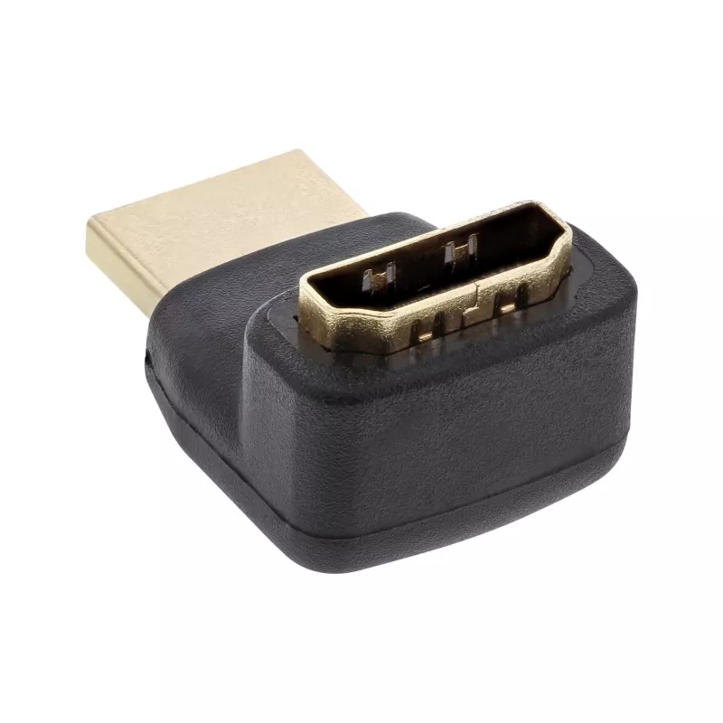 InLine HDMI adapteris, vīrišķais/sieviešu, slīpi uz augšu, zelta kontakti, 4K2K