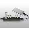 Axagon HUE-SA7BP 7x USB 3.0 ALU CHARGING centrmezgls MELNS ar maiņstrāvas adapteri