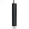 Axagon HUE-SA7BP 7x USB 3.0 ALU CHARGING centrmezgls MELNS ar maiņstrāvas adapteri