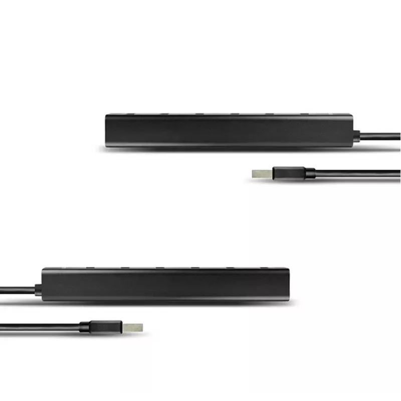 Axagon HUE-SA7BP 7x USB 3.0 ALU CHARGING centrmezgls MELNS ar maiņstrāvas adapteri