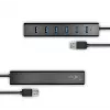 Axagon HUE-SA7BP 7x USB 3.0 ALU CHARGING centrmezgls MELNS ar maiņstrāvas adapteri