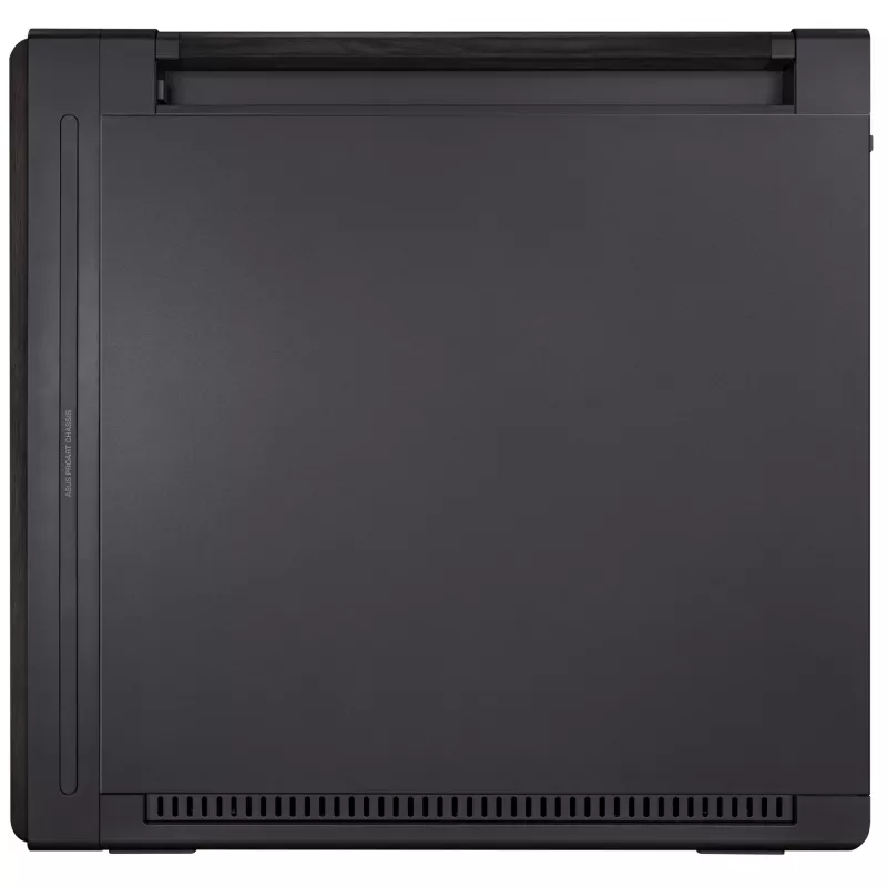 PC korpuss ASUS ProArt PA602 Wood Edition Midi Tower melns — EATX atbalsts, 45 cm GPU, 19 cm PSU/dzesētājs, 8 HDD nodalījumi, USB-C