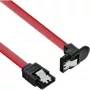 InLine SATA 6Gb/s kabelis ar aizbīdņiem, slīps, 0,3 m