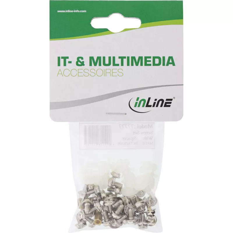 InLine IT / PC daudzfunkcionāls skrūvju komplekts ar distanceriem, 48 gab., metāls, plastmasa