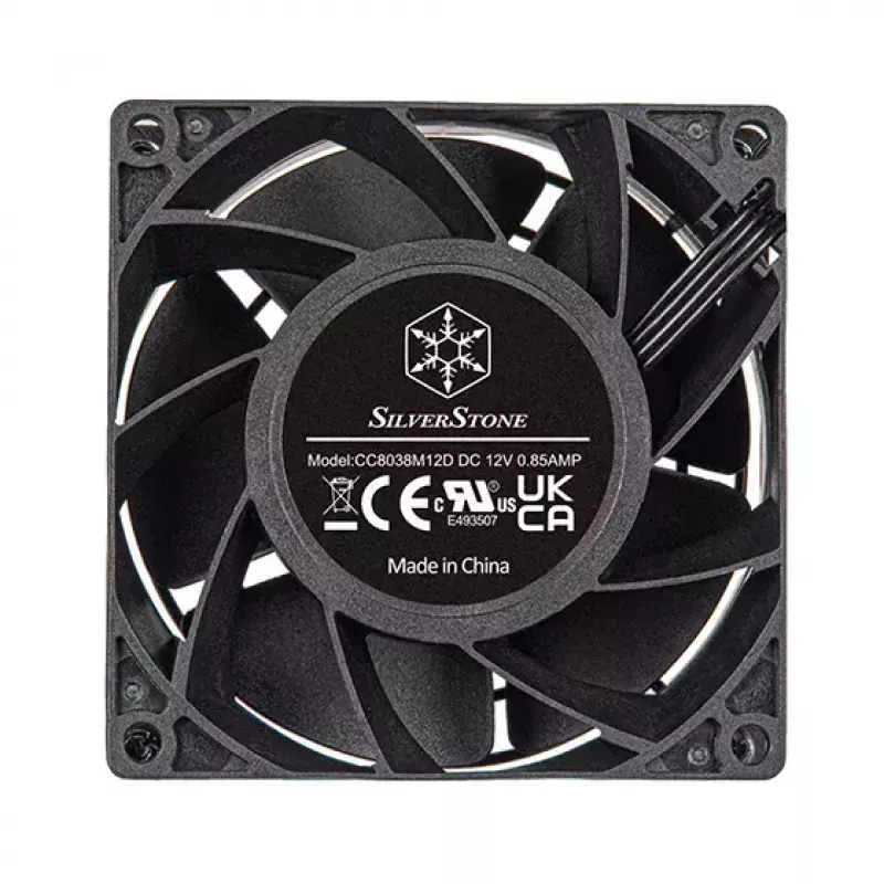 Ventilators Silverstone FHS 80X 8 cm Melns 83.66 cfm 50.77 mmH2O