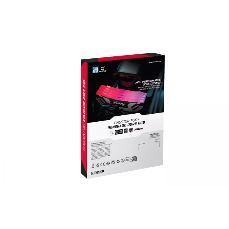 Kingston Technology FURY 48GB 8400MT/s DDR5 CL40 CUDIMM (2 moduļu komplekts) Renegade RGB Silver XMP