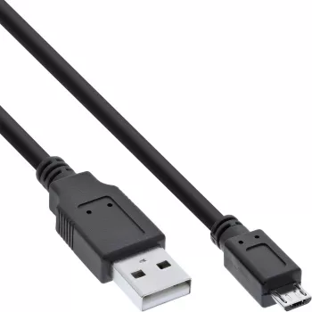 InLine Micro USB 2.0 kabelis USB Type A vīr. / Micro-B vīr., melns, 1,5 m