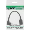 InLine DisplayPort 1.4 adaptera kabelis M/F, 8K4K, leņķveida kreisais, melns/zelts, 0.15m